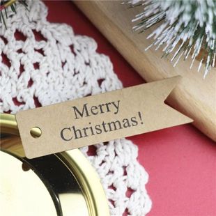 100Pc of Retro Cowhide Foreign Trade Dovetail Merry Christma