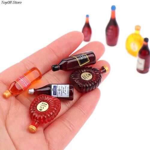 9Pcs/Set Resin Cute Dollhouse Mini Simulation Wine Whiskey M