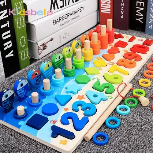 Kids Montessori Math Toys For Toddlers Educational Wooden Pu
