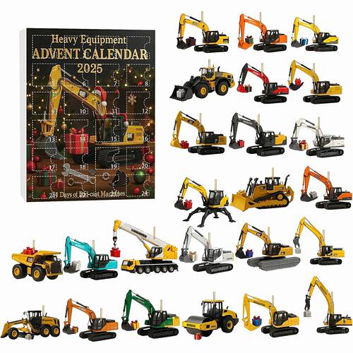 Advent Calendar 2D Flat Little Machine Ornaments 24 Days Chr