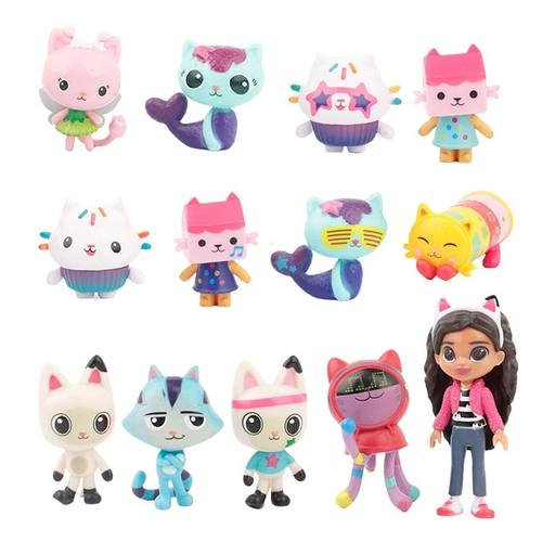 Hot 13pcs/set Gabby Dollhouse Mercat Doll Machine Capsule Do