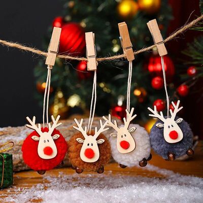 Felt Elk for Christmas Tree Pendant Accessories Crafts Xmas