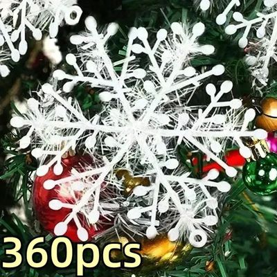 White Christmas Snowflakes Xmas Tree Hanging Pendant Artific