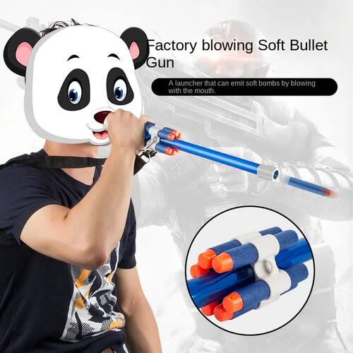 Soft Toy Gun Mouth Blowing Arrow Launcher Elite Soft Length