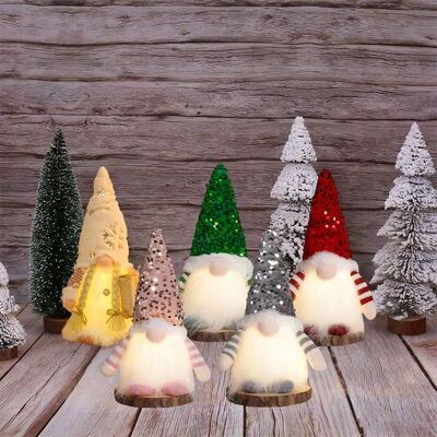 Glowing Knitted Gnome Doll with Led Night Light Christmas De