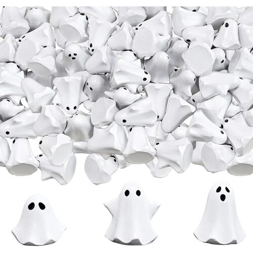 50/100Pcs Mini Resin Ghosts Small Ghost Decor Halloween Tabl