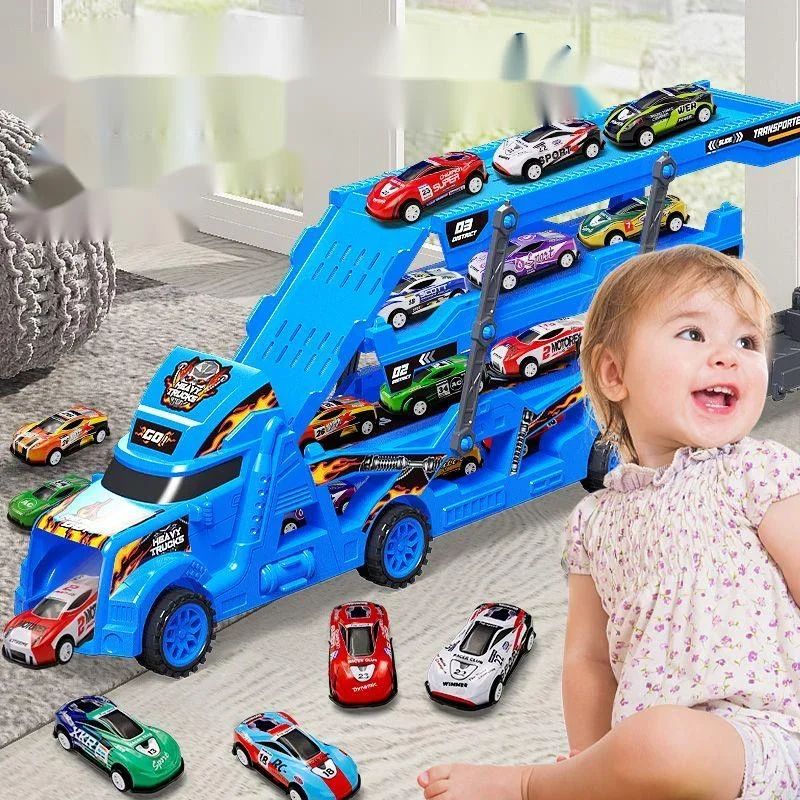 Large Kid Truck Deformation Transporter Car Toys Models Educ
