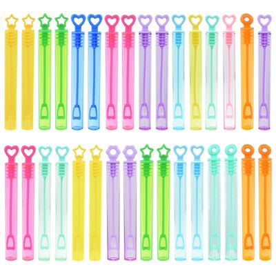 10-50pcs Colorful Bubble Soap Bottle Heart Wand Empty Tube K