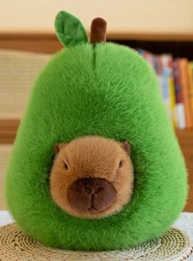 Avocado Plush Toy Capybara Doll Capibala Sleeping Pillow Lar