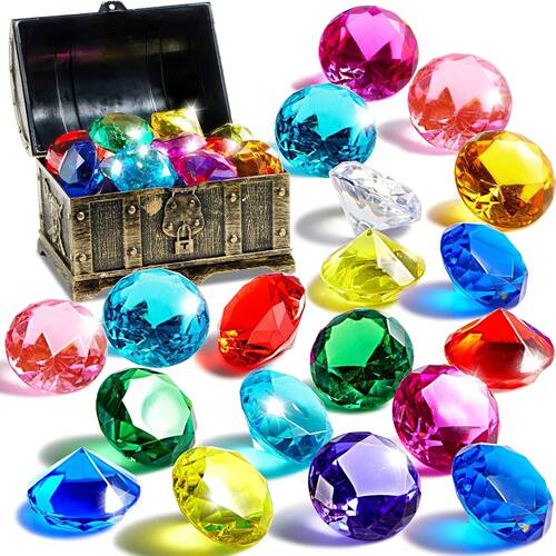 10 Colorful Diving Gemstones with Treasure Chest – Underwat