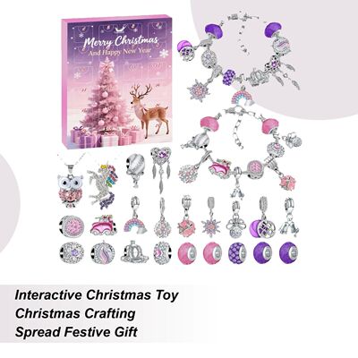 Christmas Beaded Bracelet Gift Box Handmade Jewelry Making K