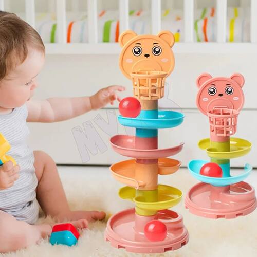 Baby Puzzle Track Turn Around Track Rolling Ball Mental Slid