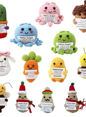 Crochet Positive Energy Doll Pocket Hug Handmade Plush Knitt