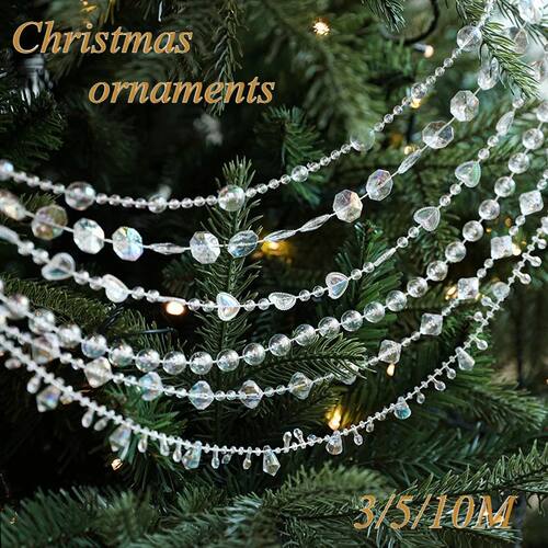 Christmas Tree Strings Beaded Chains Crystal Snowflakes Hear