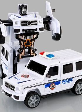 Shape-shifting toy car inertial impact one-button shape-shif