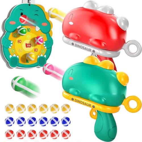 Dinosaur Sticky Ball Throwing Toy Set Shooting Ball Gun Dart