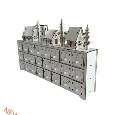 Advent Calendar with LED Lights and 24 Storage Drawers Deskt