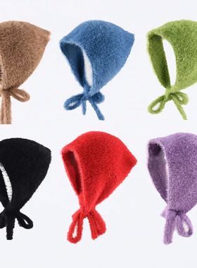 French-style Simple Women's Headscarf Autumn and Winter Flee