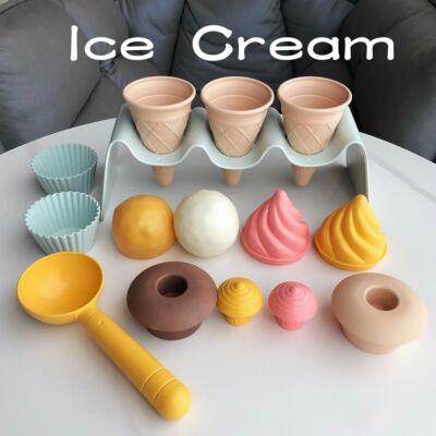 Children Beach toys play sand wheat straw material ice cream