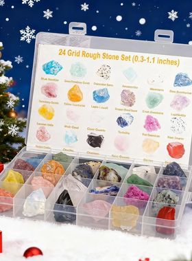 Crystal Advent Calendar for Kids 24 Grids Natural Gemstones