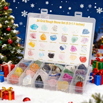 Crystal Advent Calendar for Kids 24 Grids Natural Gemstones