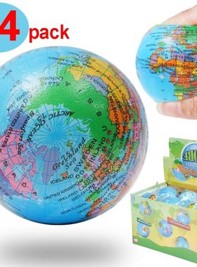 Earth Squeeze Balls Soft Foam Globe Stress Relief Squeeze To
