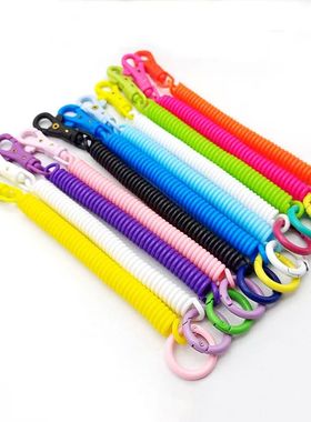 Coil Springs Keychain Stretchy Spiral Spring Coil Retractabl