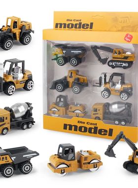 6pcs/set Alloy Engineering Truck Toy Car Classic Constructio