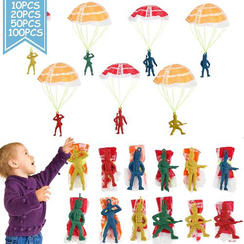 10/100pcs Parachute Toys for Kid Army Men Action Figures Han