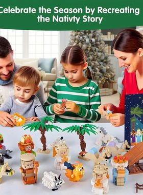 Nativity Jesus Advent Calendar 24-Day Christmas Countdown Co