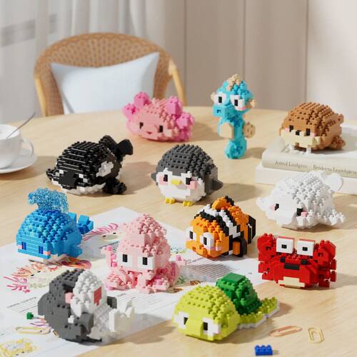 Marine Animals Micro Particle Building Blocks Toys for Child