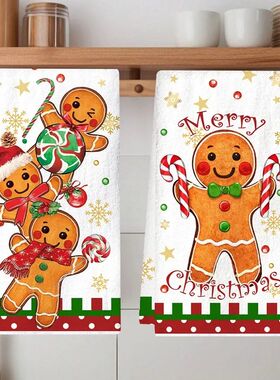 2pcs Christmas Kitchen Towels Merry Christmas Party Decorati