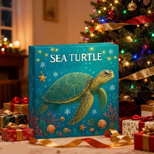 Sea Turtle Christmas Advent Calendar with 24 2D Flat Sea Tur