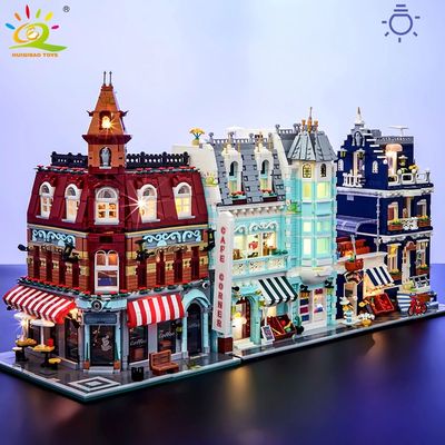 Toys MOC City Corner Coffee Shop Architecture Style Street V