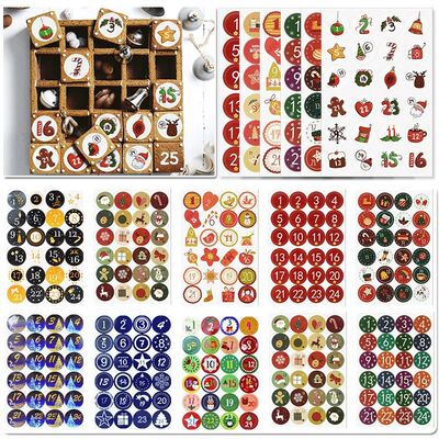 1/3/5Sheet Christmas Advent Calendar Stickers Xmas Countdown