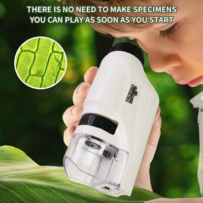 Mini Pocket Microscope Kit 60 To120x Portable Laboratory Mic