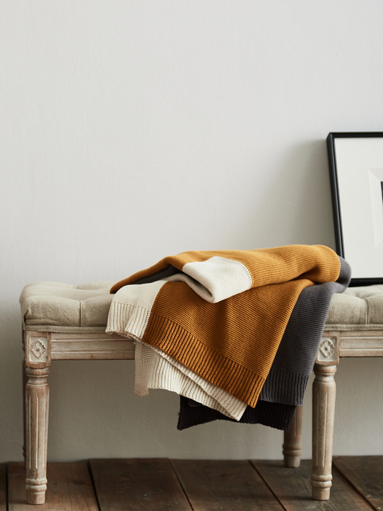 니트 담요 솜 담요 소파 담요 베드사이드 타월 담요 사무실 낮잠 에어컨 담요 봄 스타일 북유럽 스타일