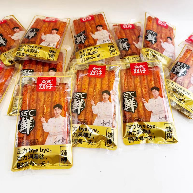 双仔85℃鲜辣棒辣片面筋辣条麻辣休闲零食辣条 小包装称重2500g