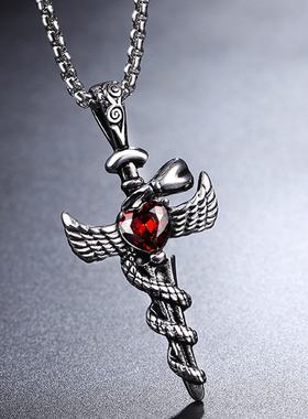 霸气风十字架男士钛钢挂件吊坠