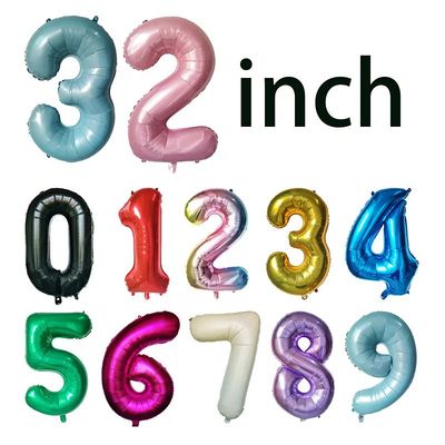 32Inch Big Foil Birthday Balloons Helium Number Balloon 0-9