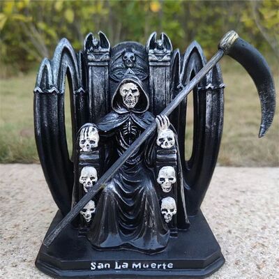 Holy Death Statue Standing Religious Decorative Figurine Gri