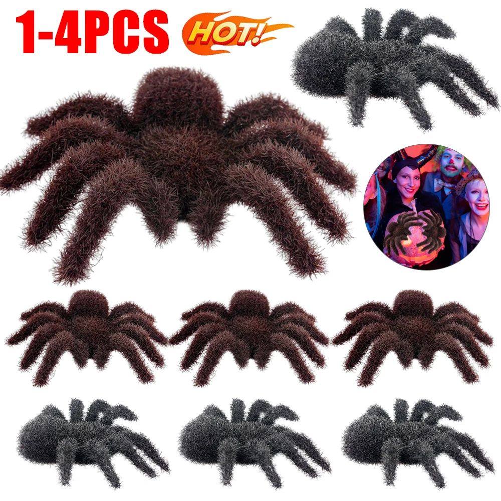 Large Spider Props Creepy Halloween Fake Hairy Spider Simula