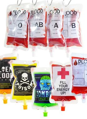 Halloween Decoration 250ml Skull Vampire Blood Drink Bags Co