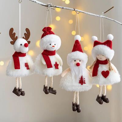 Christmas Tree Hanging Angel Doll Kids Toys New Year Ornamen