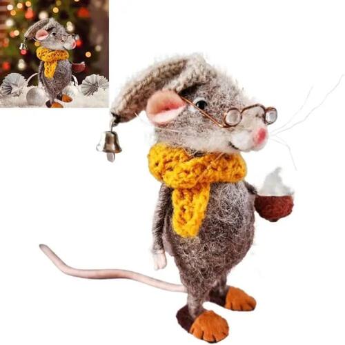 Mouse Doll Christmas Needle Felted Mouse Craft Decorations C