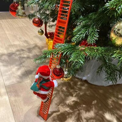 Electric Climbing Ladder Santa Claus Music Doll Christmas Or