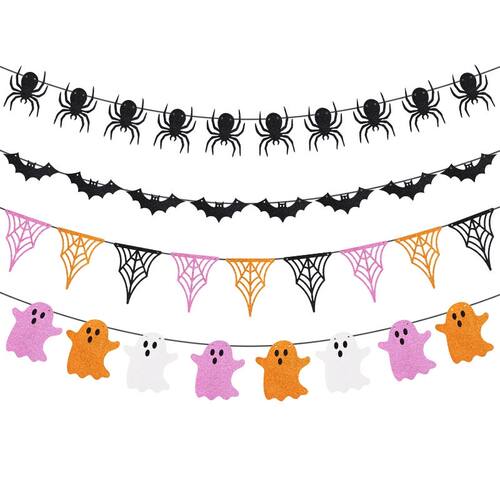 3M Halloween Party Decorations Paper Banner Bat Spider Ghost