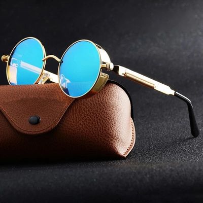 New Round Metal Sunglasses Steampunk Men Women Fashion Glass