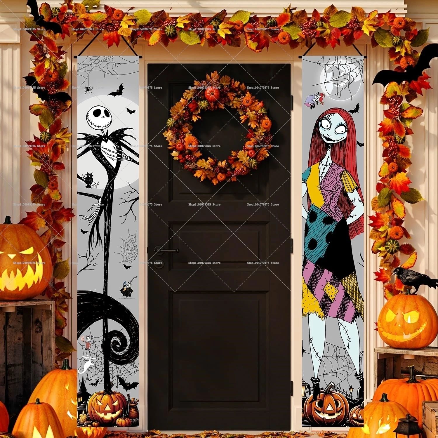 1Pc Welcome Halloween Porch Banner Hanging The Nightmare Bef