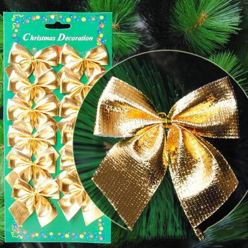 12Pcs Bow Christmas Decorations Xmas Tree Pendant Ornament F